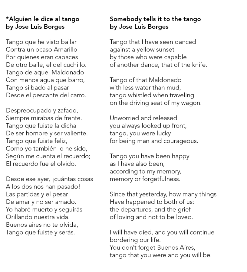 Somebody tells it to the tango by Jose Luis Borges